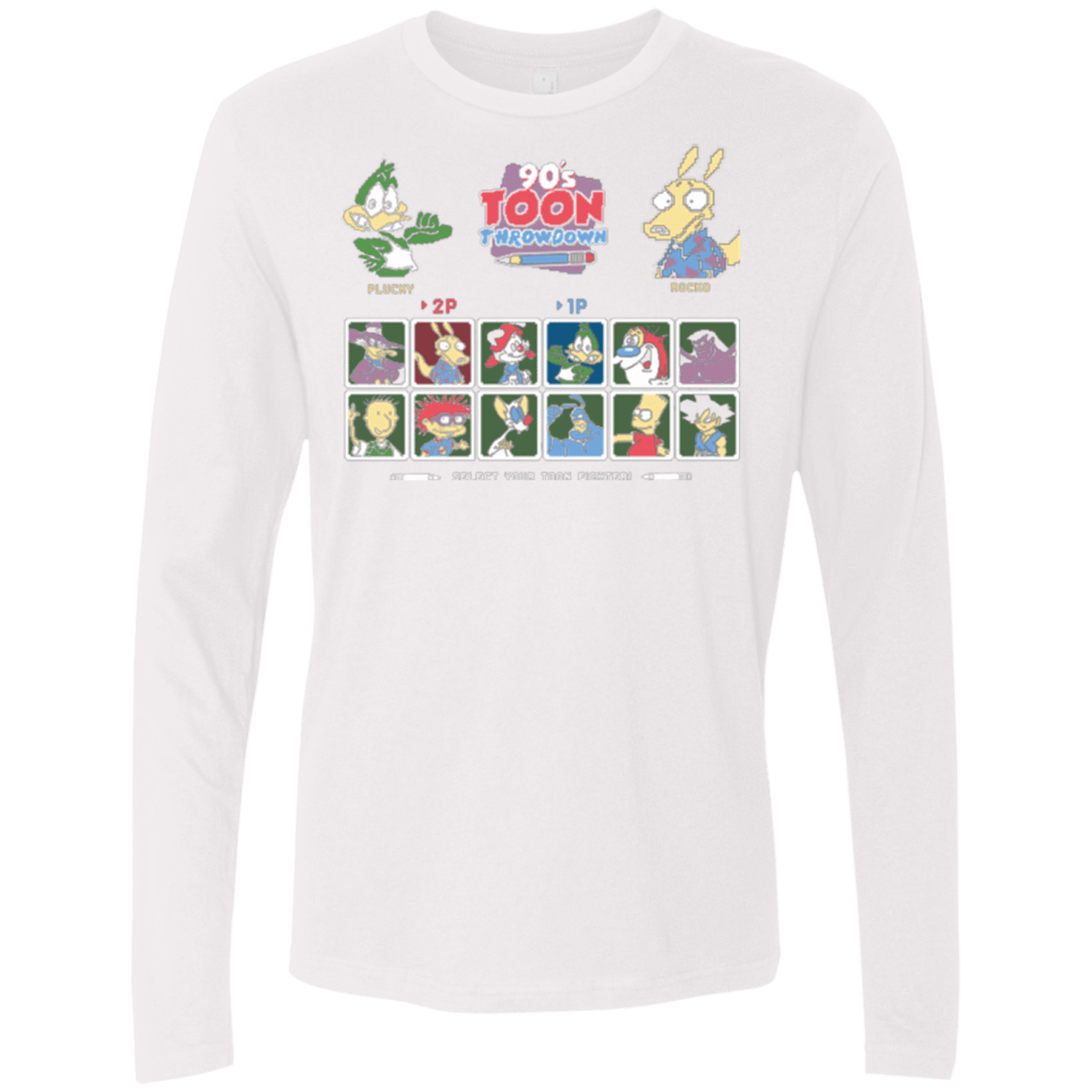 T-Shirts White / Small 90s Toon Throwdown Men's Premium Long Sleeve