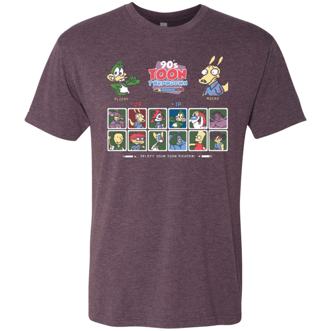 T-Shirts Vintage Purple / Small 90s Toon Throwdown Men's Triblend T-Shirt