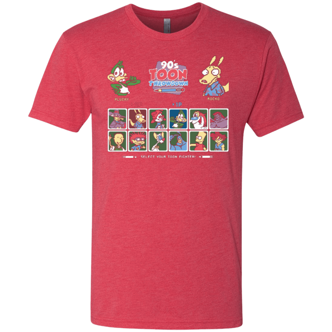 T-Shirts Vintage Red / Small 90s Toon Throwdown Men's Triblend T-Shirt