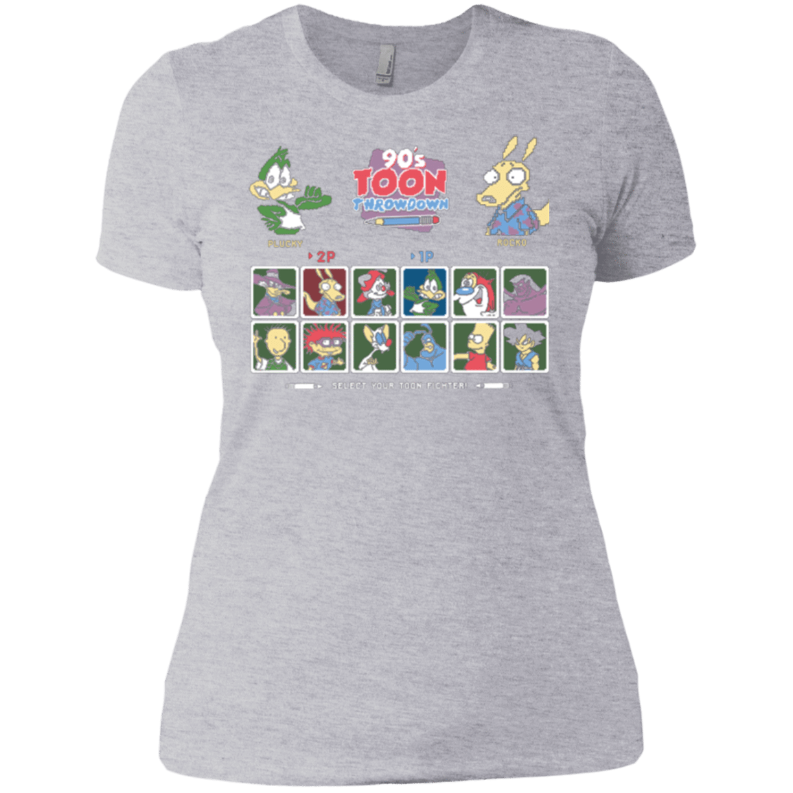 T-Shirts Heather Grey / X-Small 90s Toon Throwdown Women's Premium T-Shirt