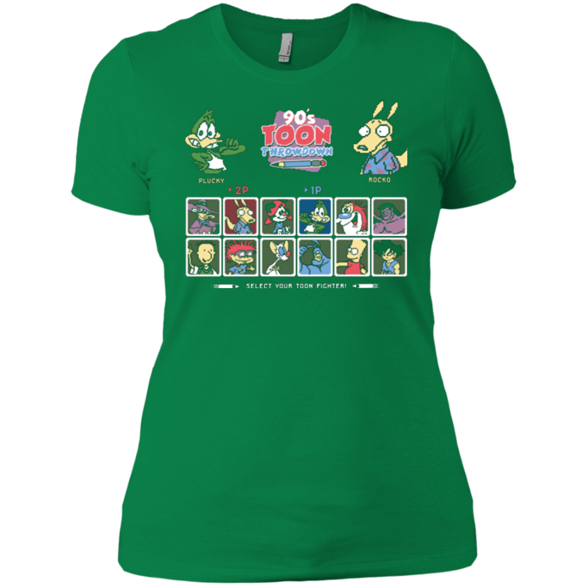 T-Shirts Kelly Green / X-Small 90s Toon Throwdown Women's Premium T-Shirt