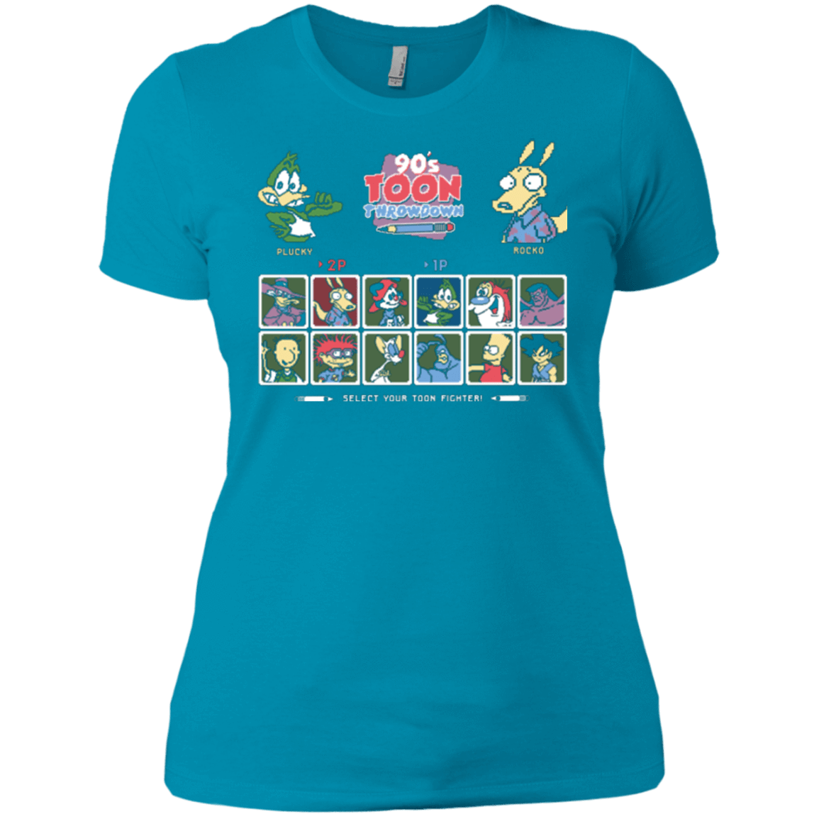 T-Shirts Turquoise / X-Small 90s Toon Throwdown Women's Premium T-Shirt