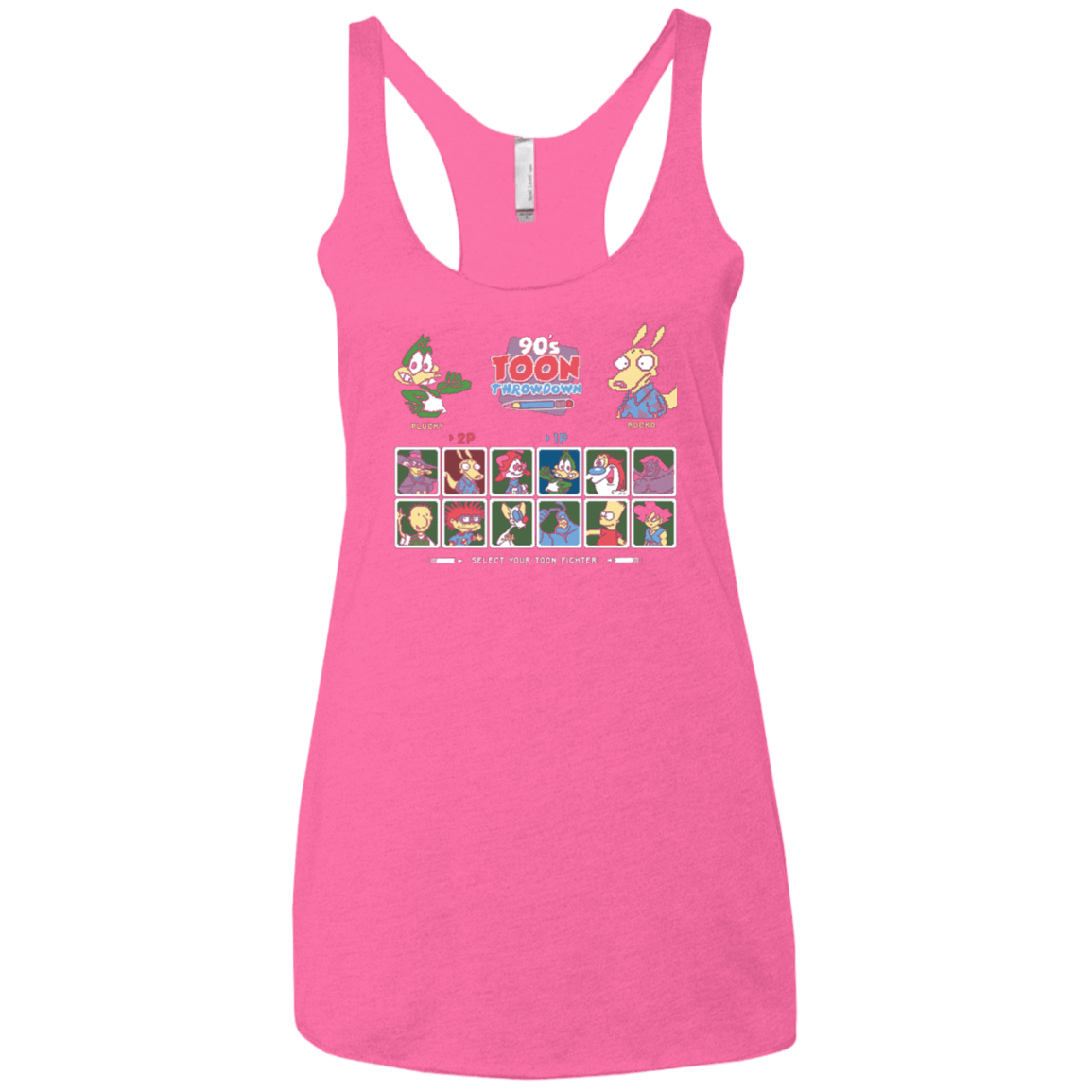 T-Shirts Vintage Pink / X-Small 90s Toon Throwdown Women's Triblend Racerback Tank
