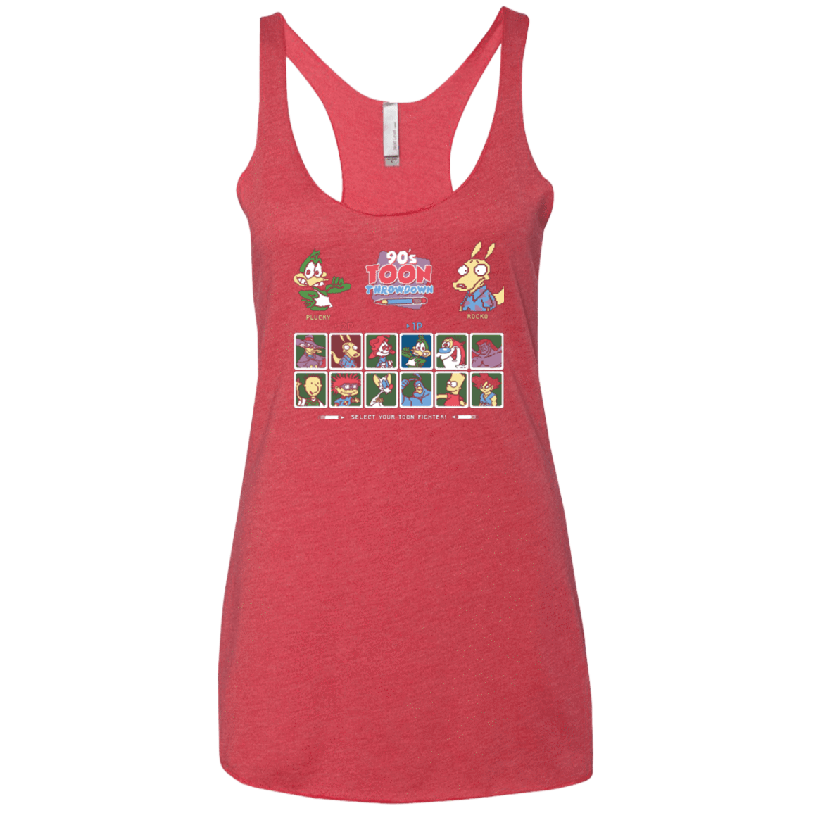 T-Shirts Vintage Red / X-Small 90s Toon Throwdown Women's Triblend Racerback Tank