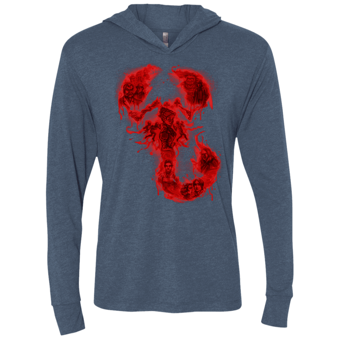 T-Shirts Indigo / X-Small A Dreadful Symbol Triblend Long Sleeve Hoodie Tee