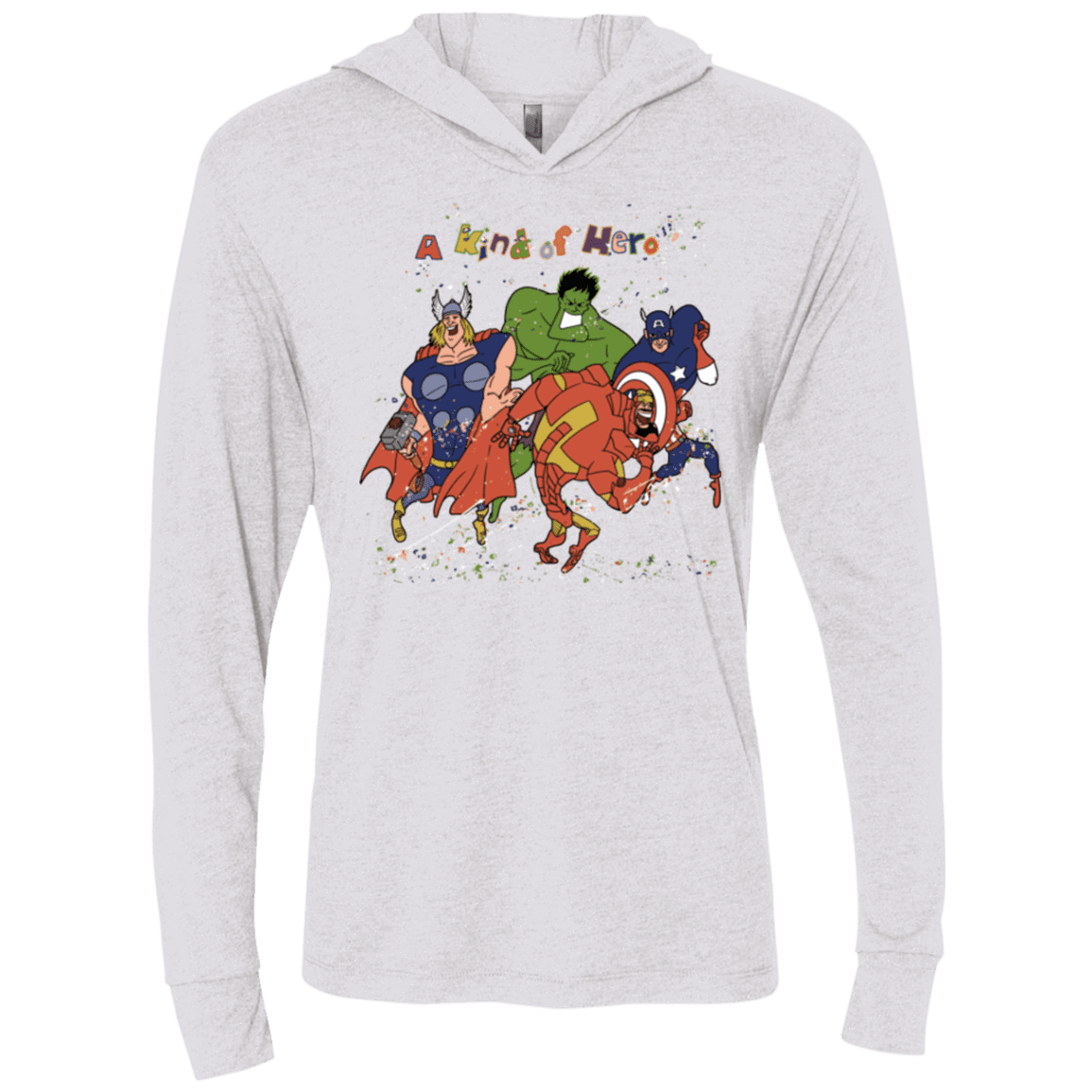 T-Shirts Heather White / X-Small A kind of heroes Triblend Long Sleeve Hoodie Tee