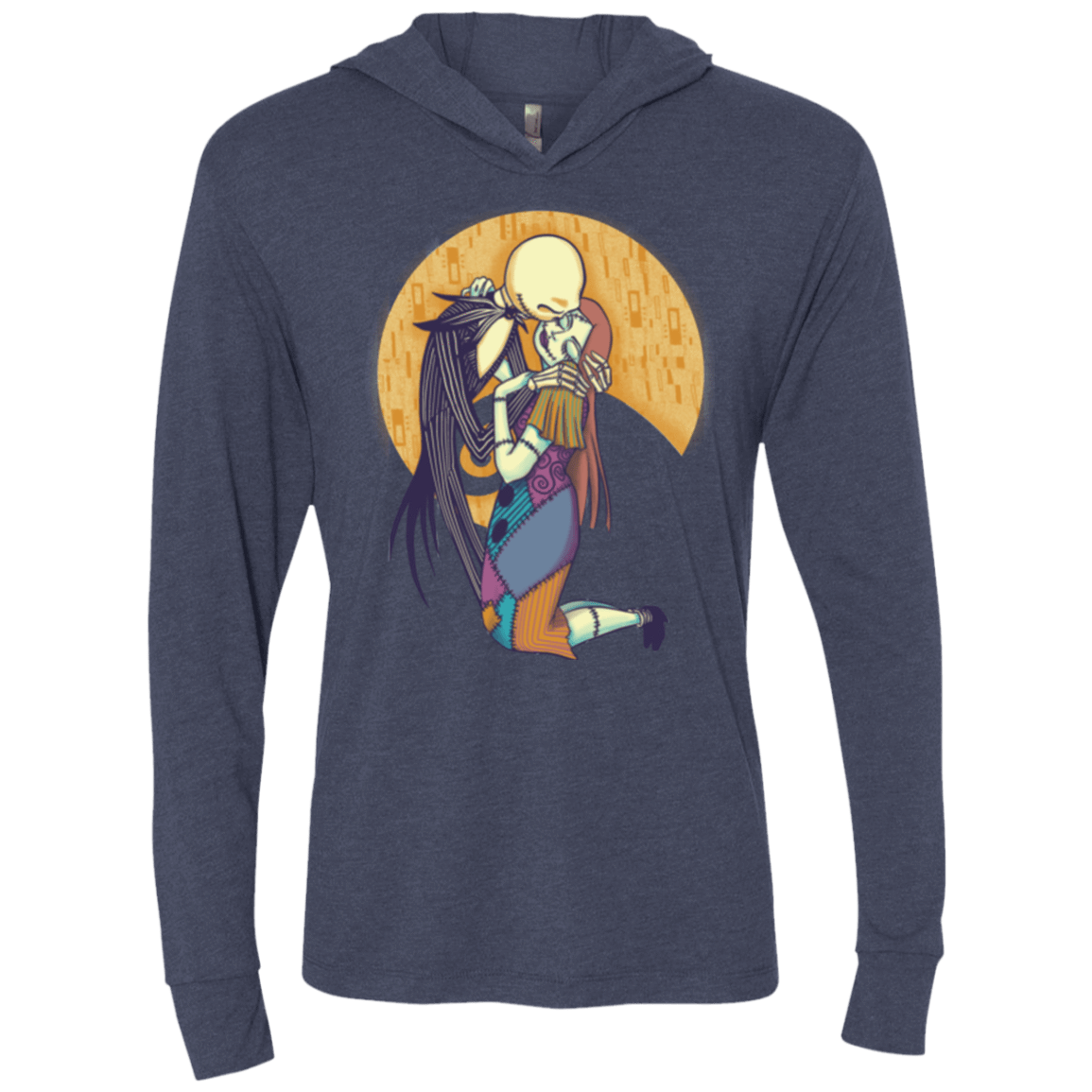 T-Shirts Vintage Navy / X-Small A Kiss Before Christmas Triblend Long Sleeve Hoodie Tee