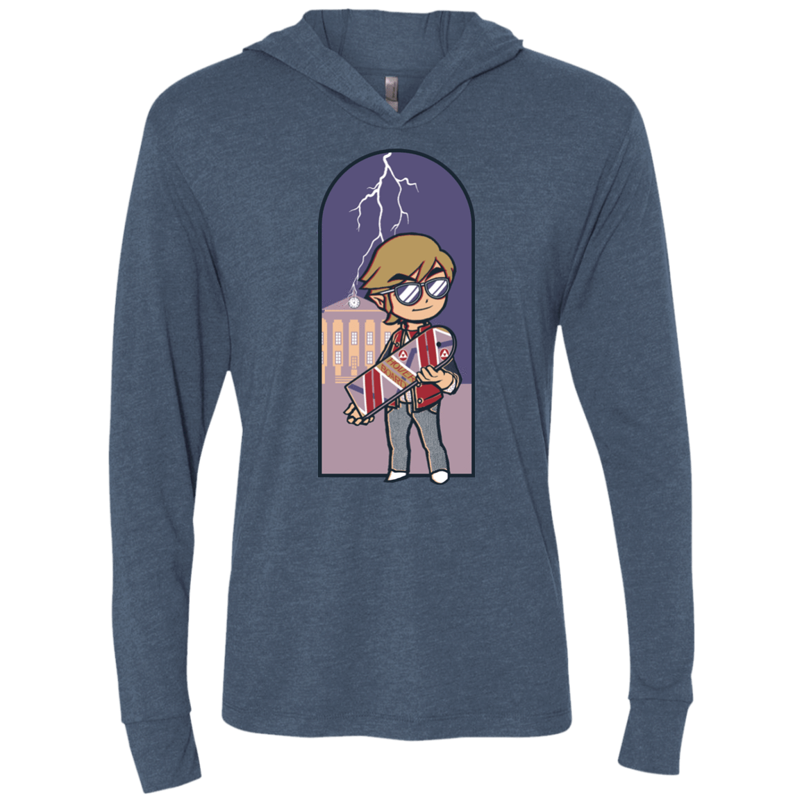 T-Shirts Indigo / X-Small A Link to The Future Triblend Long Sleeve Hoodie Tee