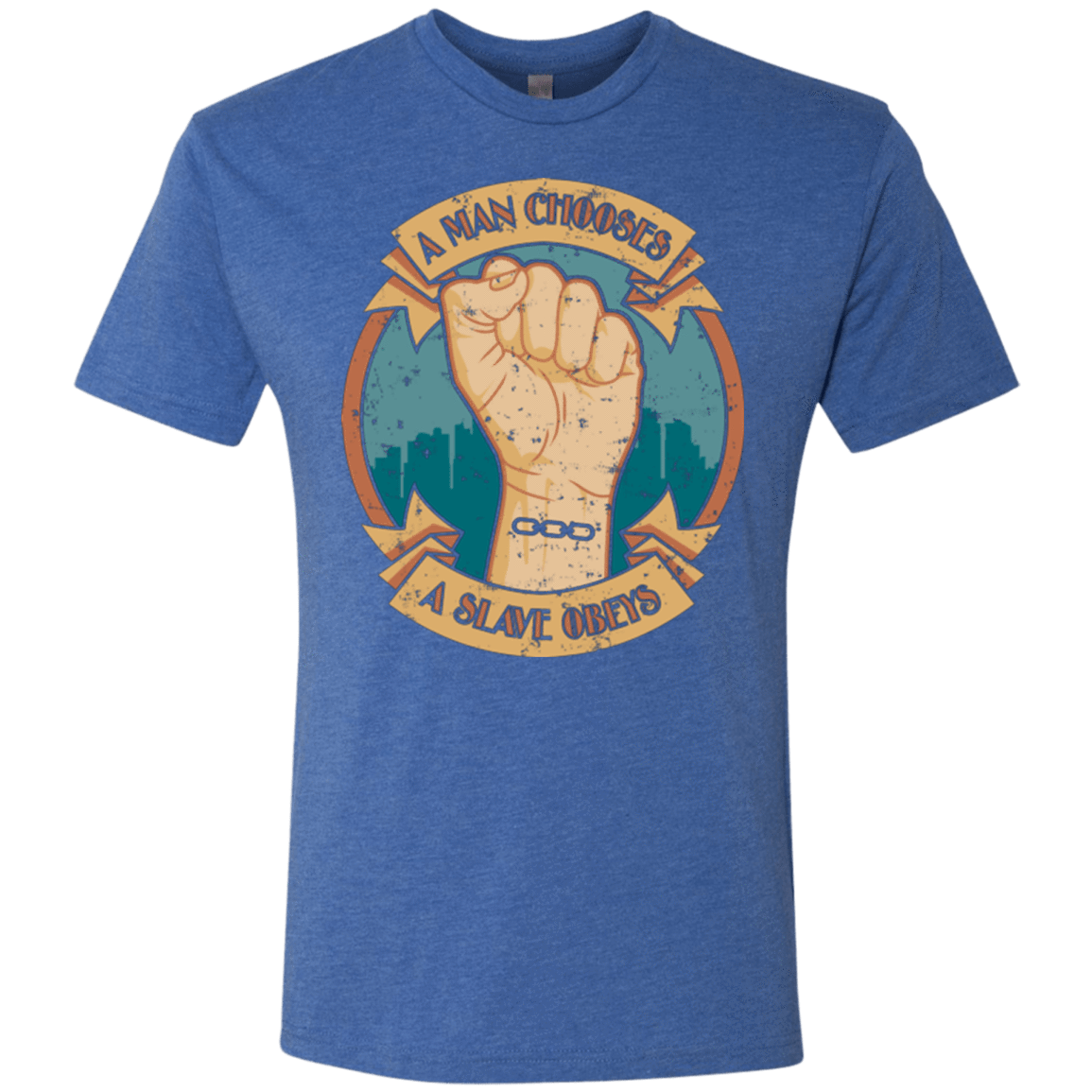 T-Shirts Vintage Royal / Small A Man Chooses A Slave Obeys Men's Triblend T-Shirt