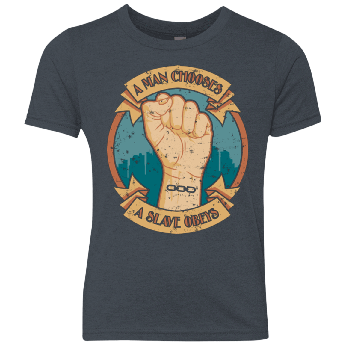 T-Shirts Vintage Navy / YXS A Man Chooses A Slave Obeys Youth Triblend T-Shirt