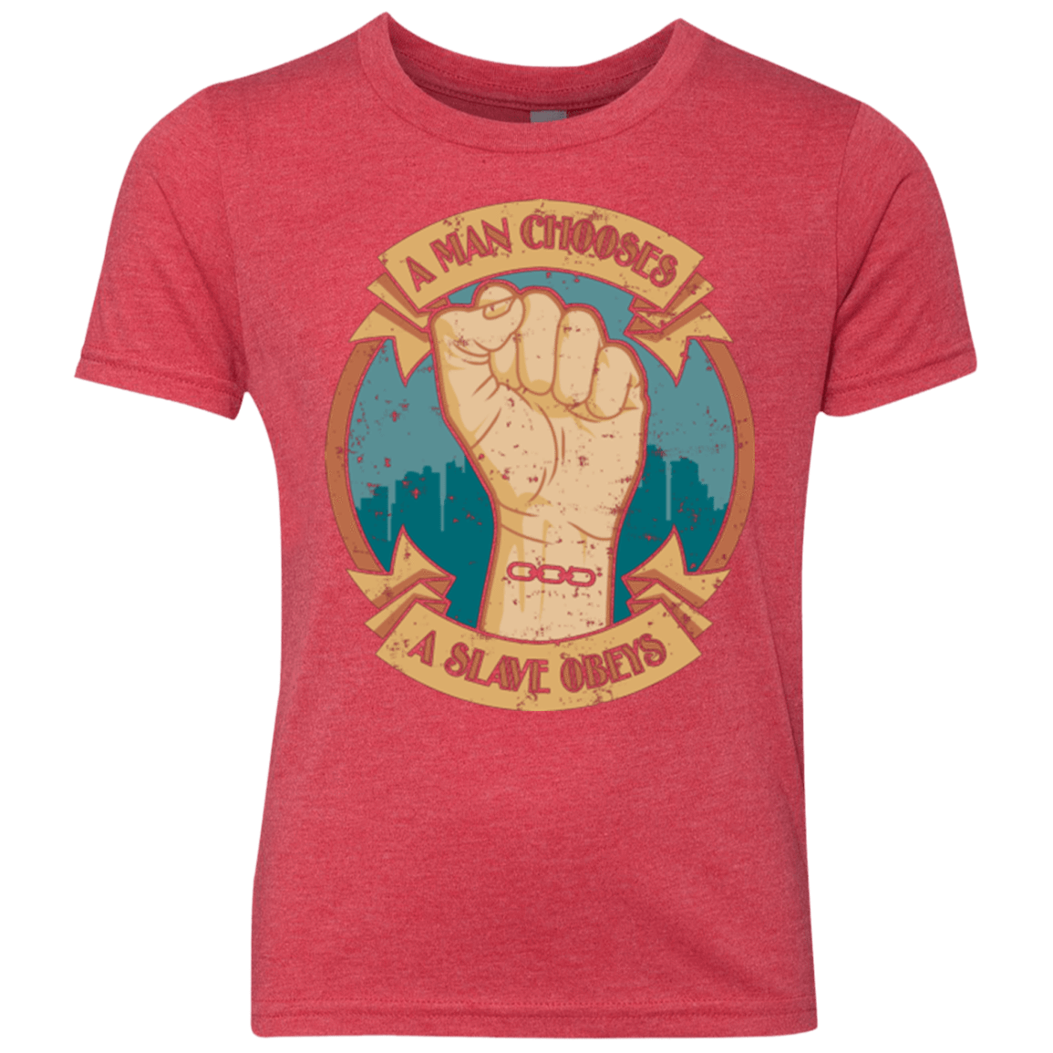 T-Shirts Vintage Red / YXS A Man Chooses A Slave Obeys Youth Triblend T-Shirt