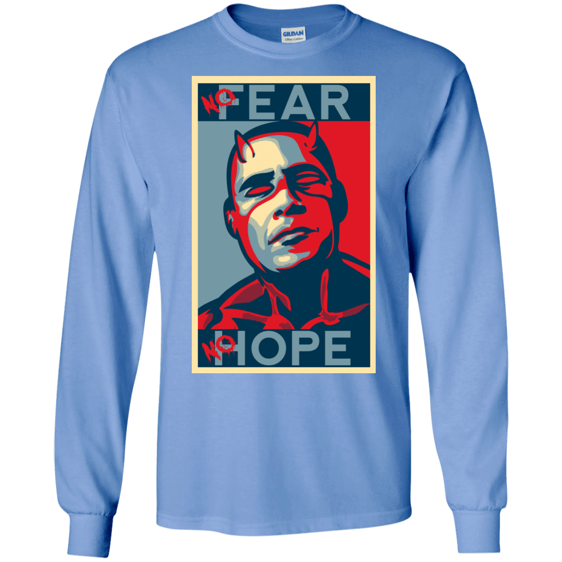 T-Shirts Carolina Blue / S A man with no fear Men's Long Sleeve T-Shirt