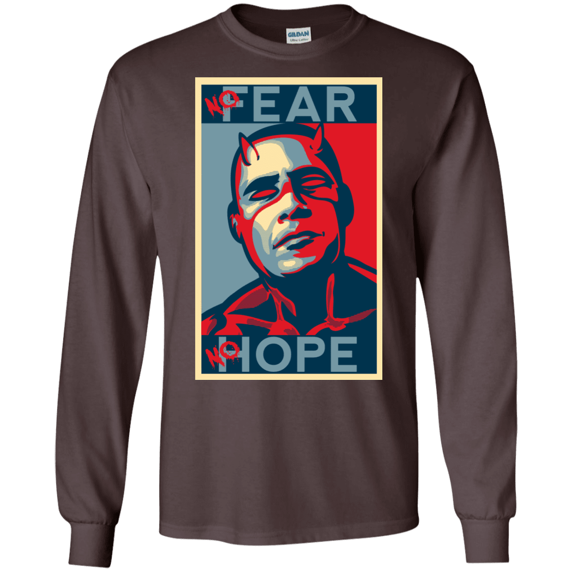 T-Shirts Dark Chocolate / S A man with no fear Men's Long Sleeve T-Shirt