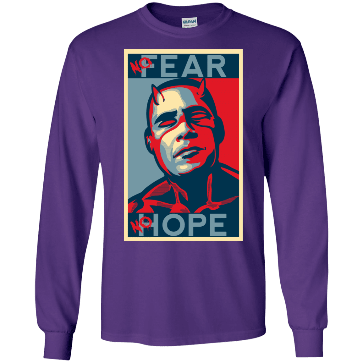 T-Shirts Purple / S A man with no fear Men's Long Sleeve T-Shirt