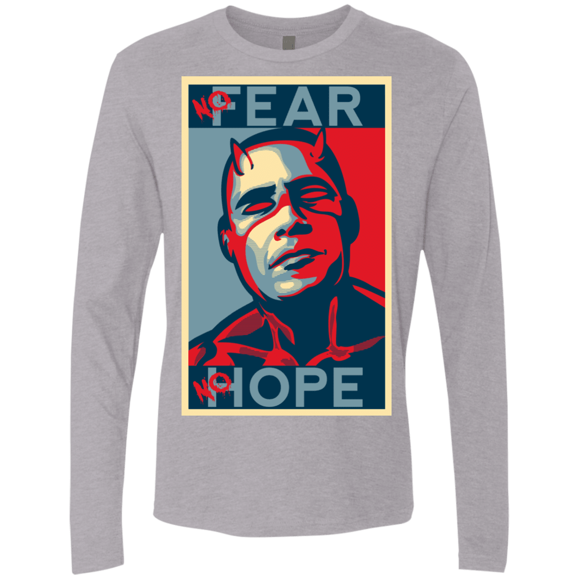 T-Shirts Heather Grey / S A man with no fear Men's Premium Long Sleeve