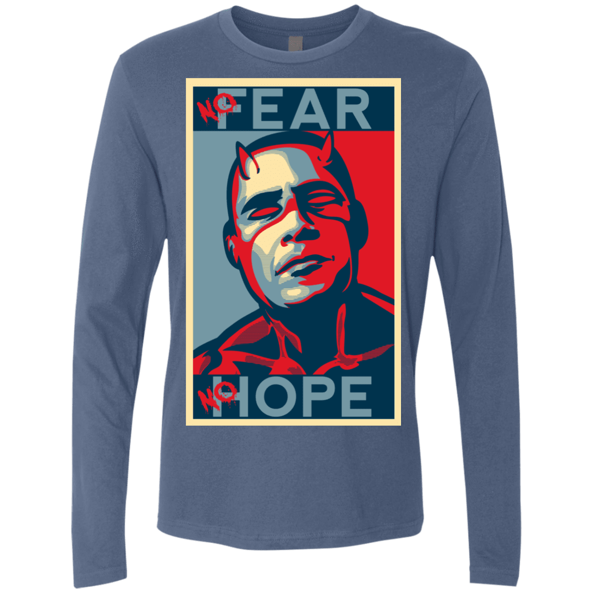 T-Shirts Indigo / S A man with no fear Men's Premium Long Sleeve