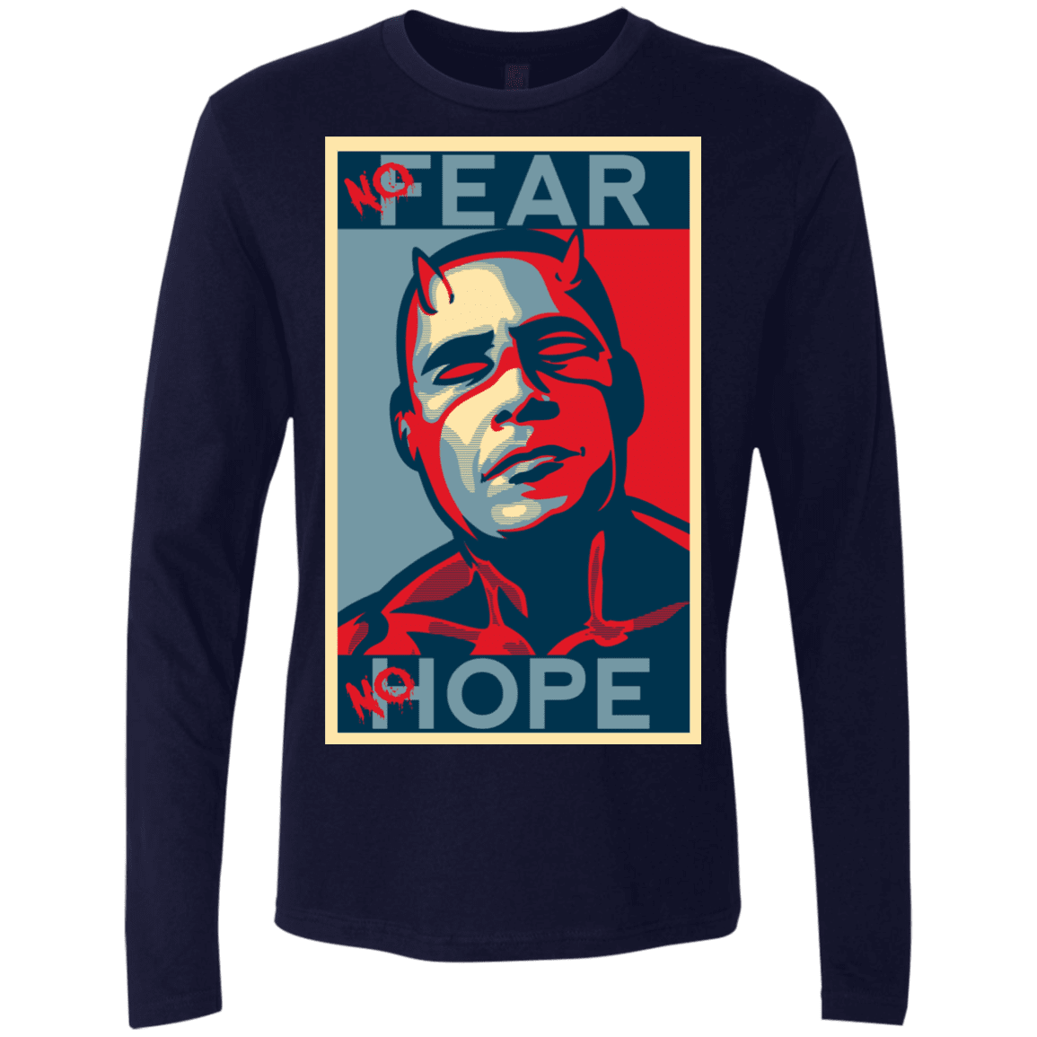 T-Shirts Midnight Navy / S A man with no fear Men's Premium Long Sleeve
