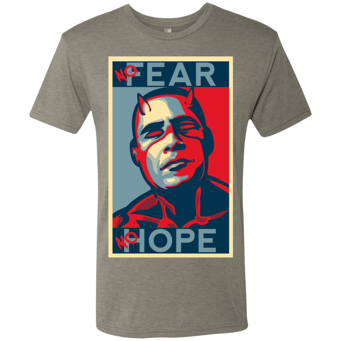 T-Shirts Venetian Grey / S A man with no fear Men's Triblend T-Shirt