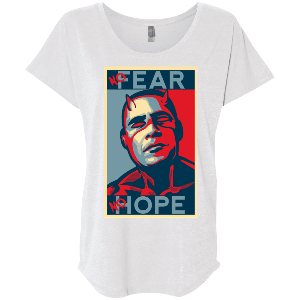 T-Shirts Heather White / X-Small A man with no fear Triblend Dolman Sleeve