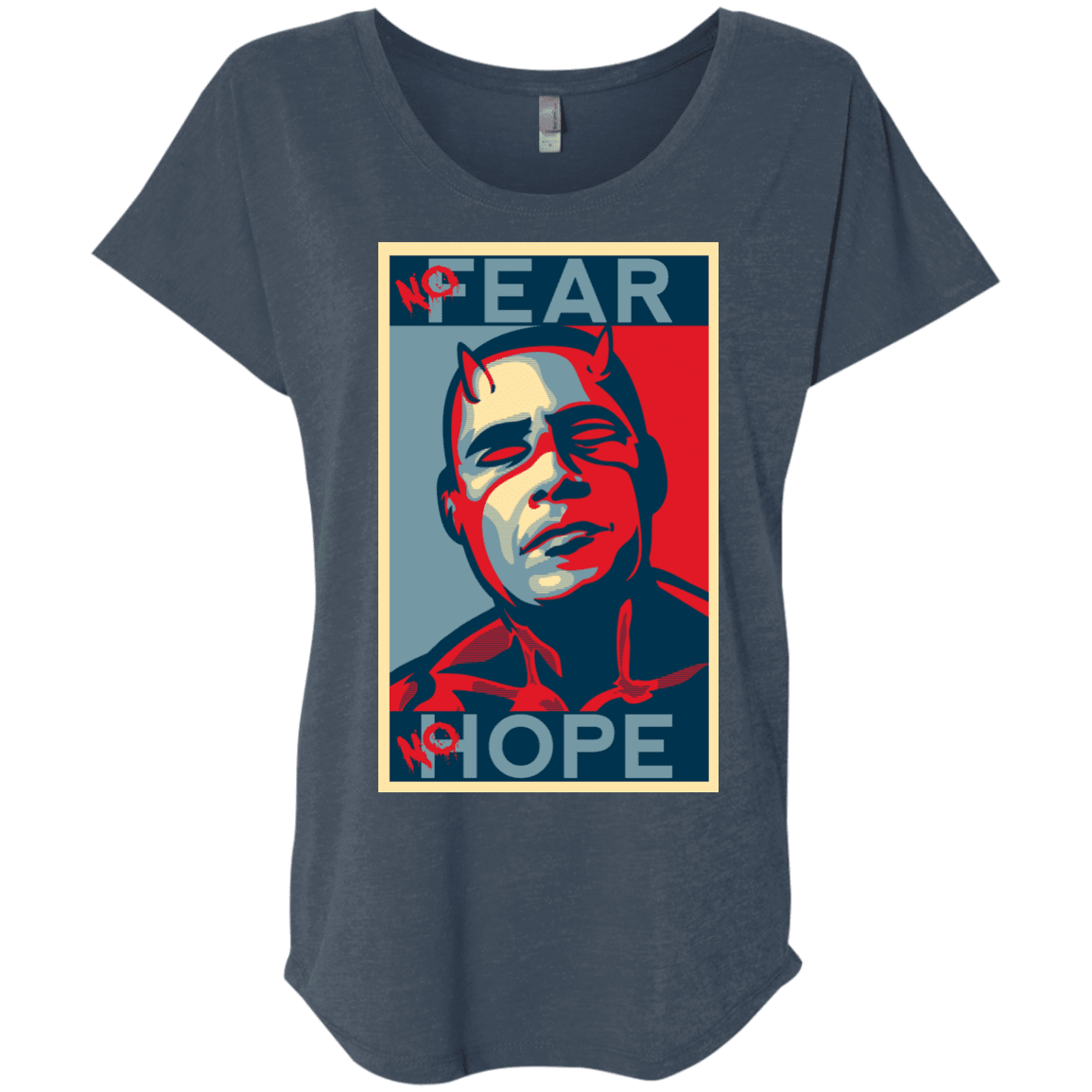 T-Shirts Indigo / X-Small A man with no fear Triblend Dolman Sleeve