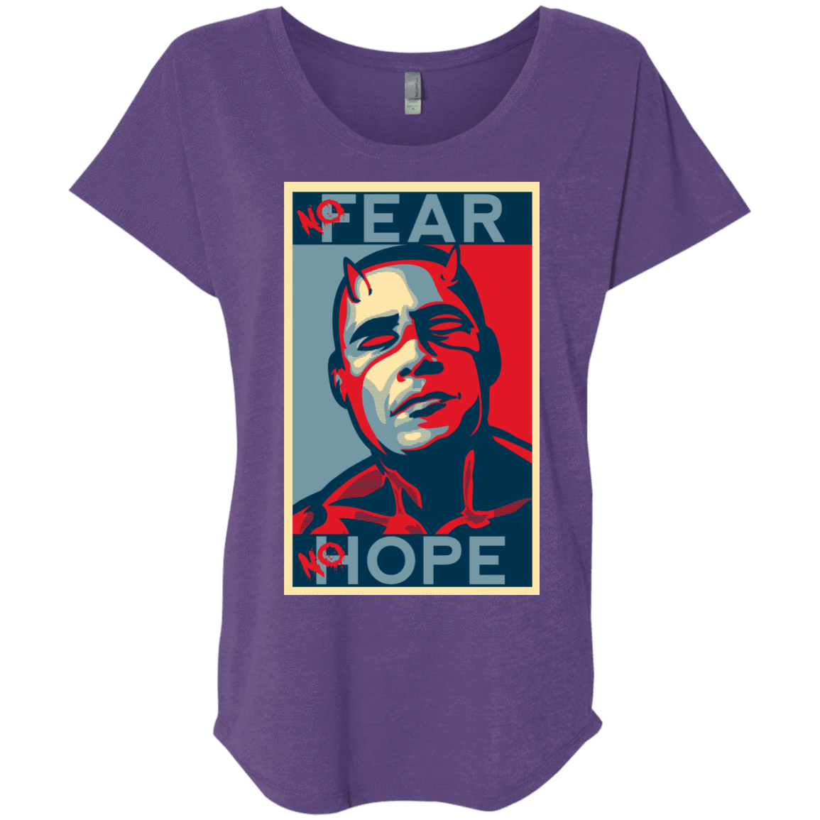 T-Shirts Purple Rush / X-Small A man with no fear Triblend Dolman Sleeve