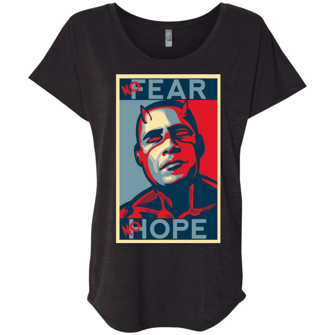 T-Shirts Vintage Black / X-Small A man with no fear Triblend Dolman Sleeve