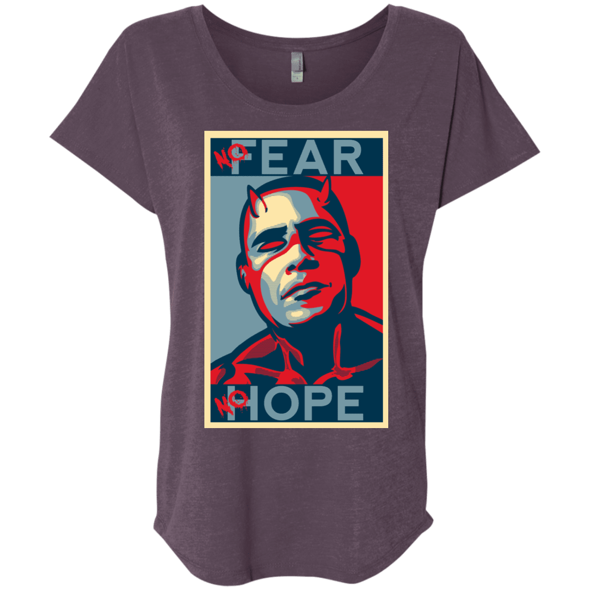 T-Shirts Vintage Purple / X-Small A man with no fear Triblend Dolman Sleeve