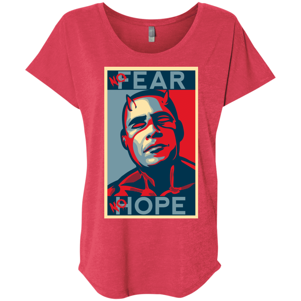 T-Shirts Vintage Red / X-Small A man with no fear Triblend Dolman Sleeve