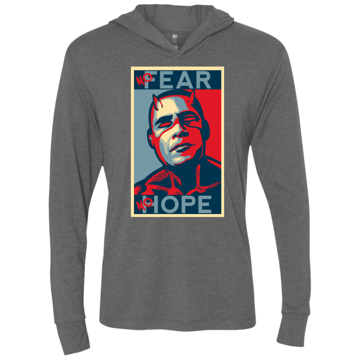 T-Shirts Premium Heather / X-Small A man with no fear Triblend Long Sleeve Hoodie Tee