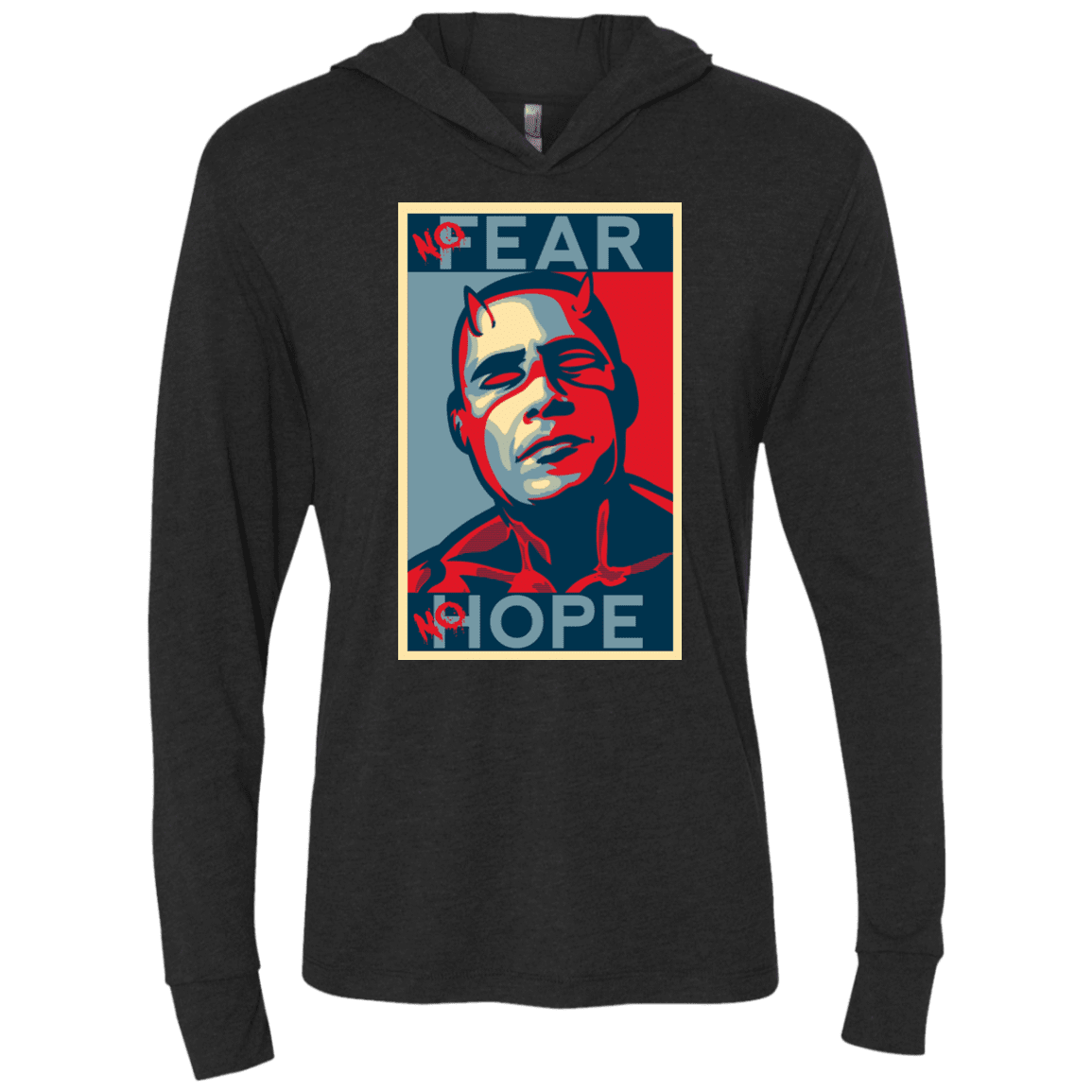 T-Shirts Vintage Black / X-Small A man with no fear Triblend Long Sleeve Hoodie Tee