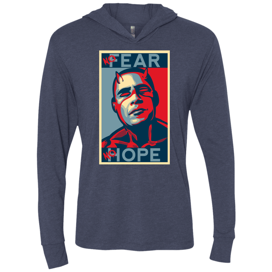T-Shirts Vintage Navy / X-Small A man with no fear Triblend Long Sleeve Hoodie Tee