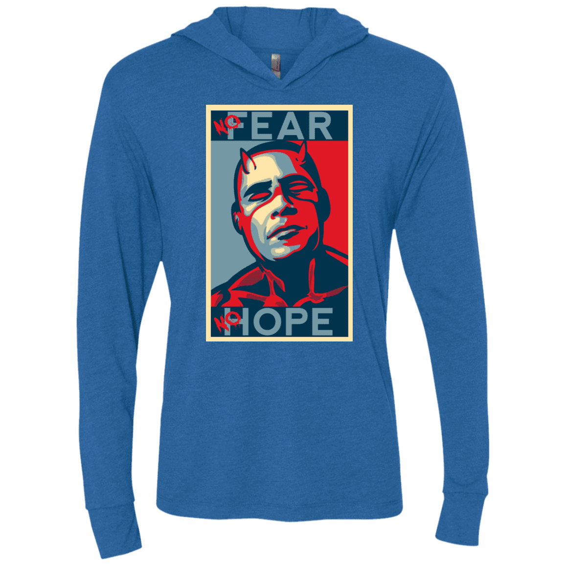 T-Shirts Vintage Royal / X-Small A man with no fear Triblend Long Sleeve Hoodie Tee