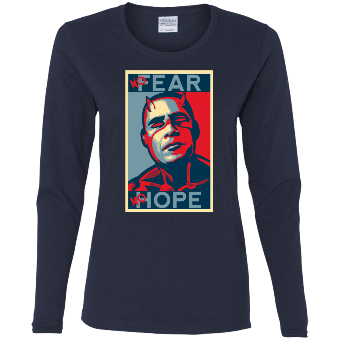 T-Shirts Navy / S A man with no fear Women's Long Sleeve T-Shirt