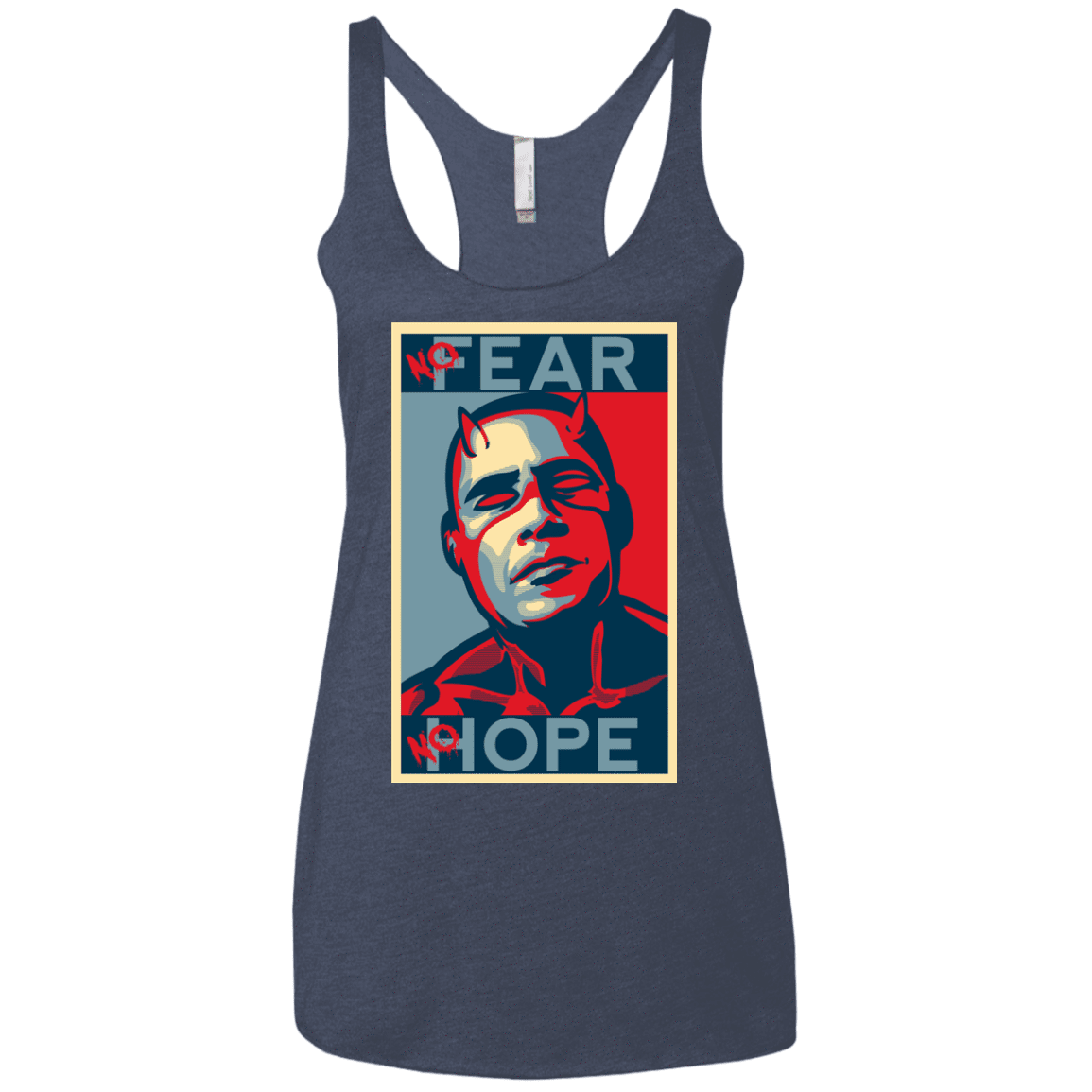 T-Shirts Vintage Navy / X-Small A man with no fear Women's Triblend Racerback Tank