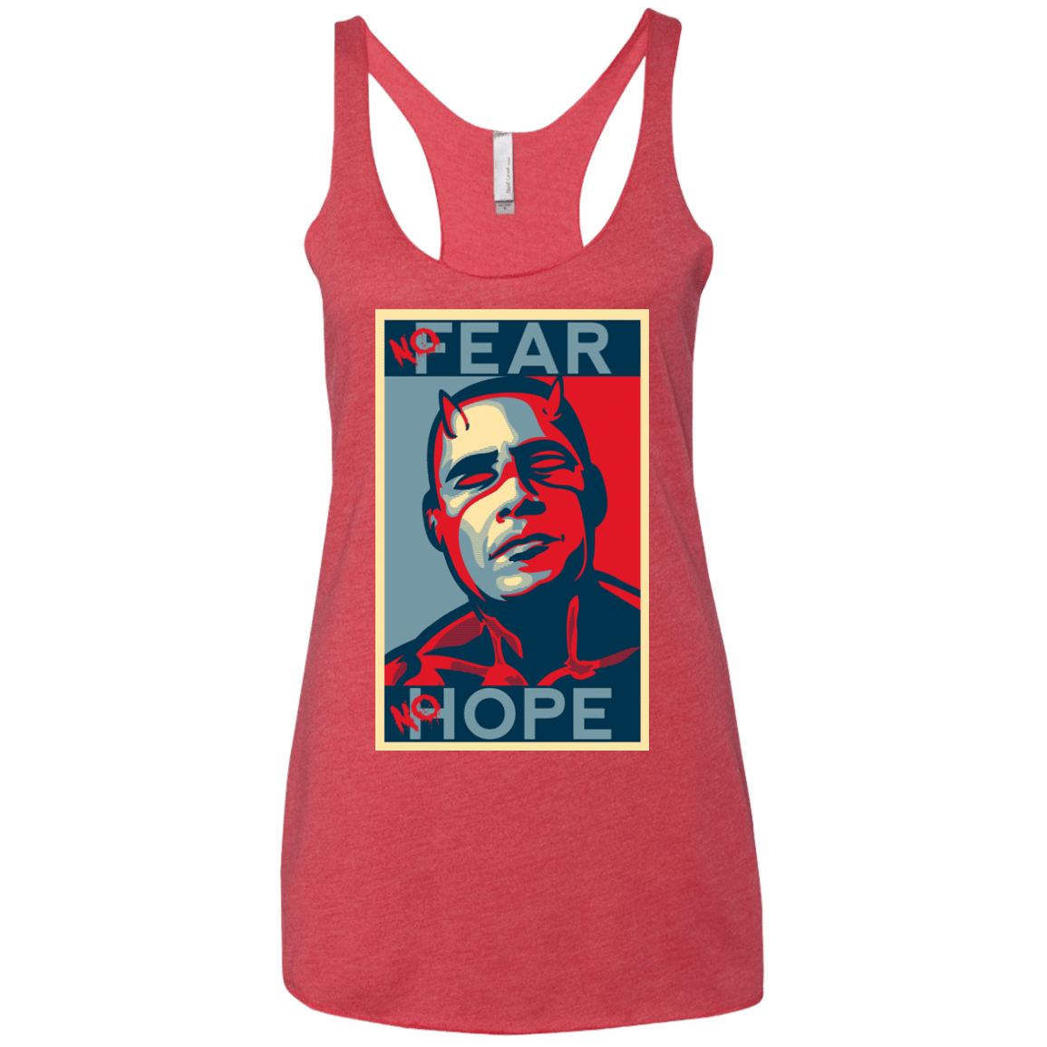 T-Shirts Vintage Red / X-Small A man with no fear Women's Triblend Racerback Tank