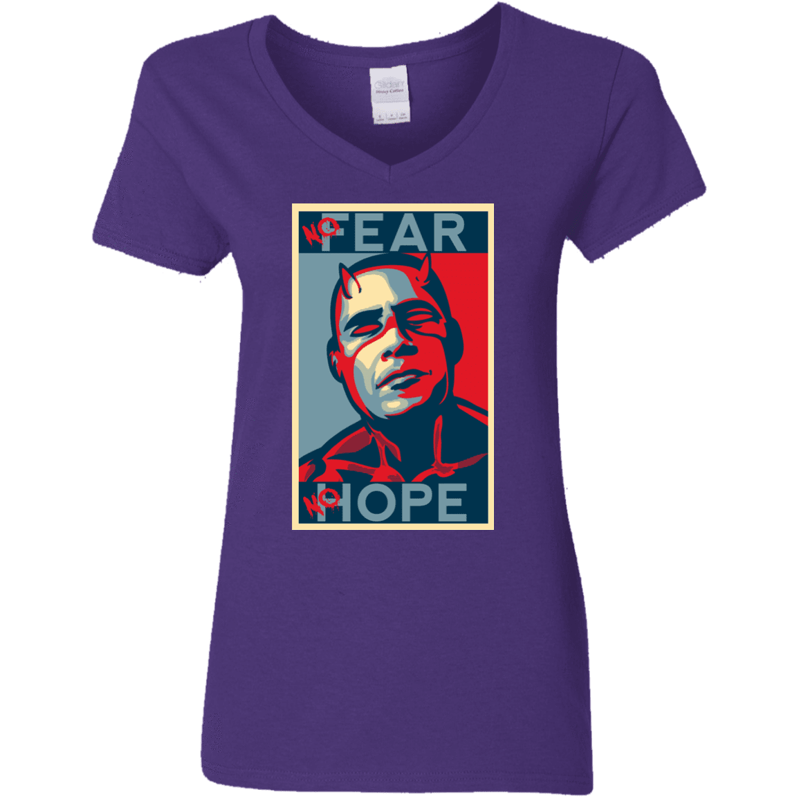 T-Shirts Purple / S A man with no fear Women's V-Neck T-Shirt