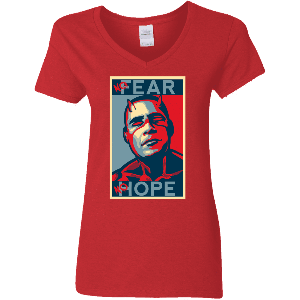 T-Shirts Red / S A man with no fear Women's V-Neck T-Shirt