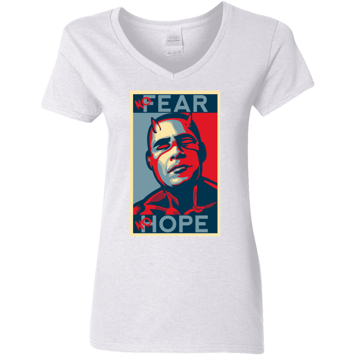 T-Shirts White / S A man with no fear Women's V-Neck T-Shirt