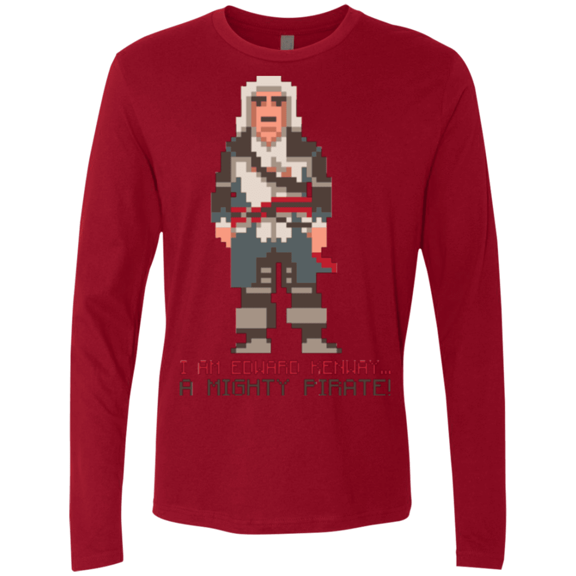 T-Shirts Cardinal / Small A Mighty Pirate Men's Premium Long Sleeve