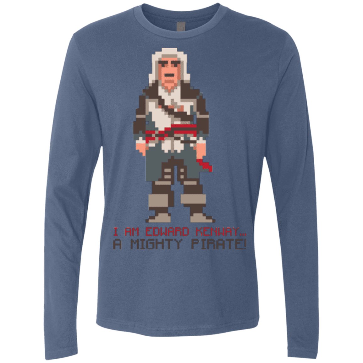 T-Shirts Indigo / Small A Mighty Pirate Men's Premium Long Sleeve