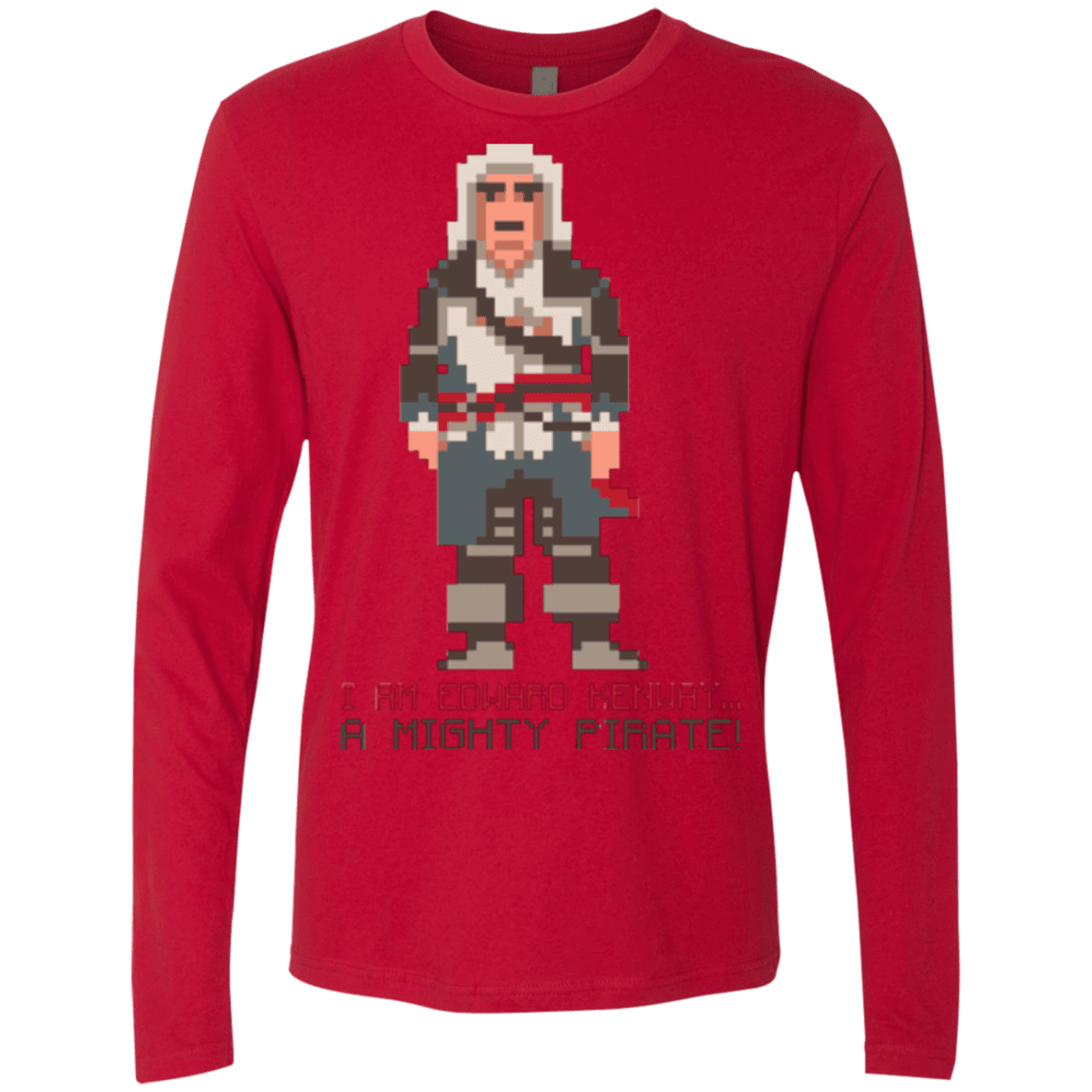 T-Shirts Red / Small A Mighty Pirate Men's Premium Long Sleeve