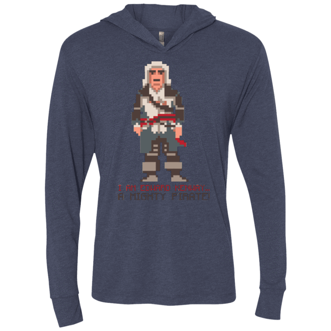 T-Shirts Vintage Navy / X-Small A Mighty Pirate Triblend Long Sleeve Hoodie Tee