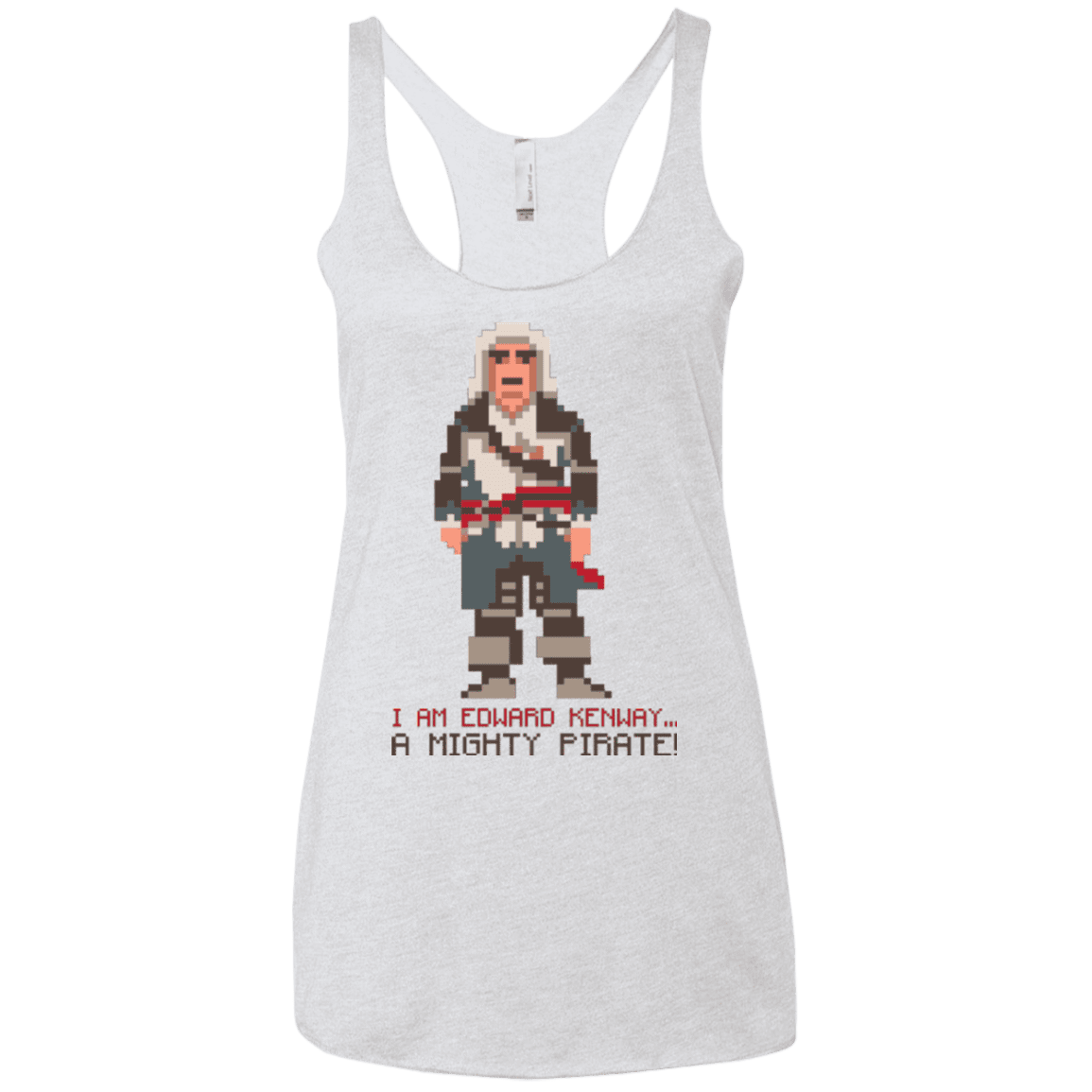 T-Shirts Heather White / X-Small A Mighty Pirate Women's Triblend Racerback Tank