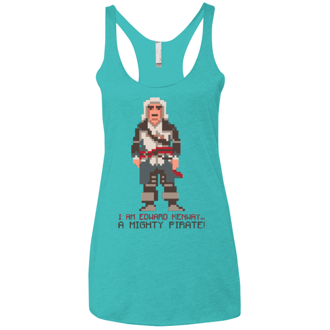 T-Shirts Tahiti Blue / X-Small A Mighty Pirate Women's Triblend Racerback Tank
