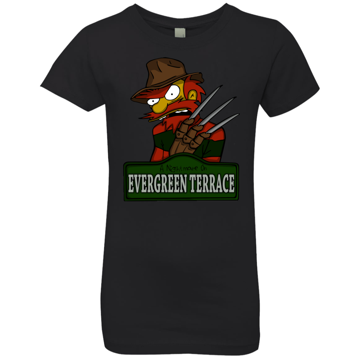 T-Shirts Black / YXS A Nightmare on Springfield Sin Tramas Girls Premium T-Shirt