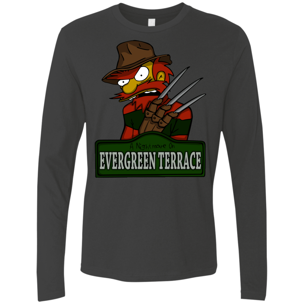 T-Shirts Heavy Metal / Small A Nightmare on Springfield Sin Tramas Men's Premium Long Sleeve