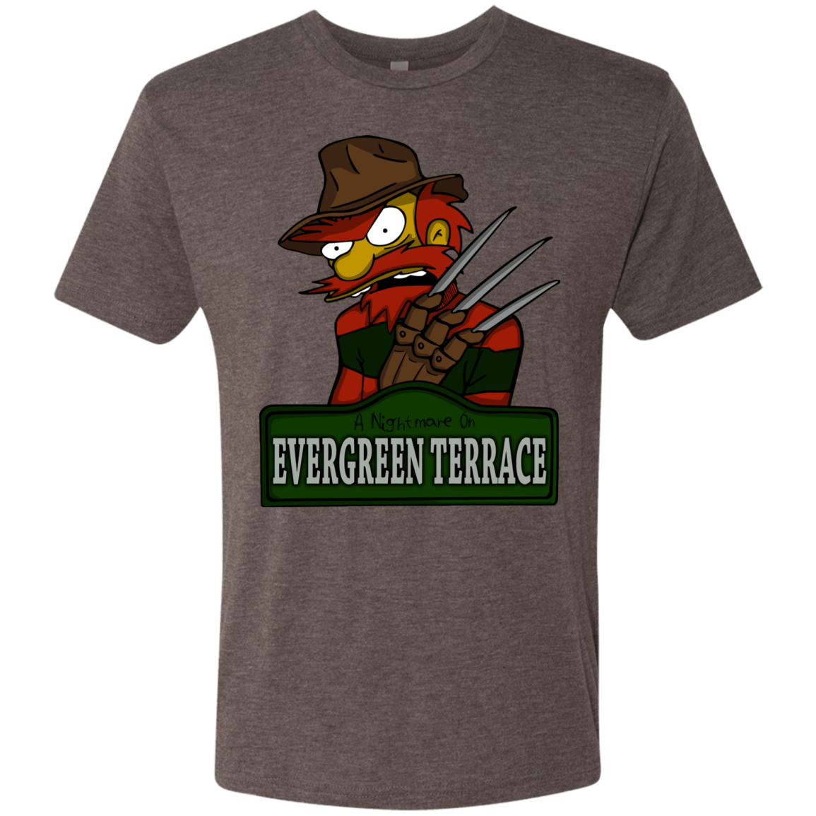 T-Shirts Macchiato / Small A Nightmare on Springfield Sin Tramas Men's Triblend T-Shirt