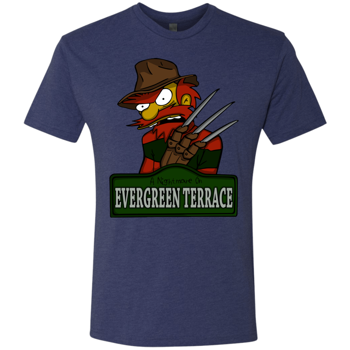 T-Shirts Vintage Navy / Small A Nightmare on Springfield Sin Tramas Men's Triblend T-Shirt