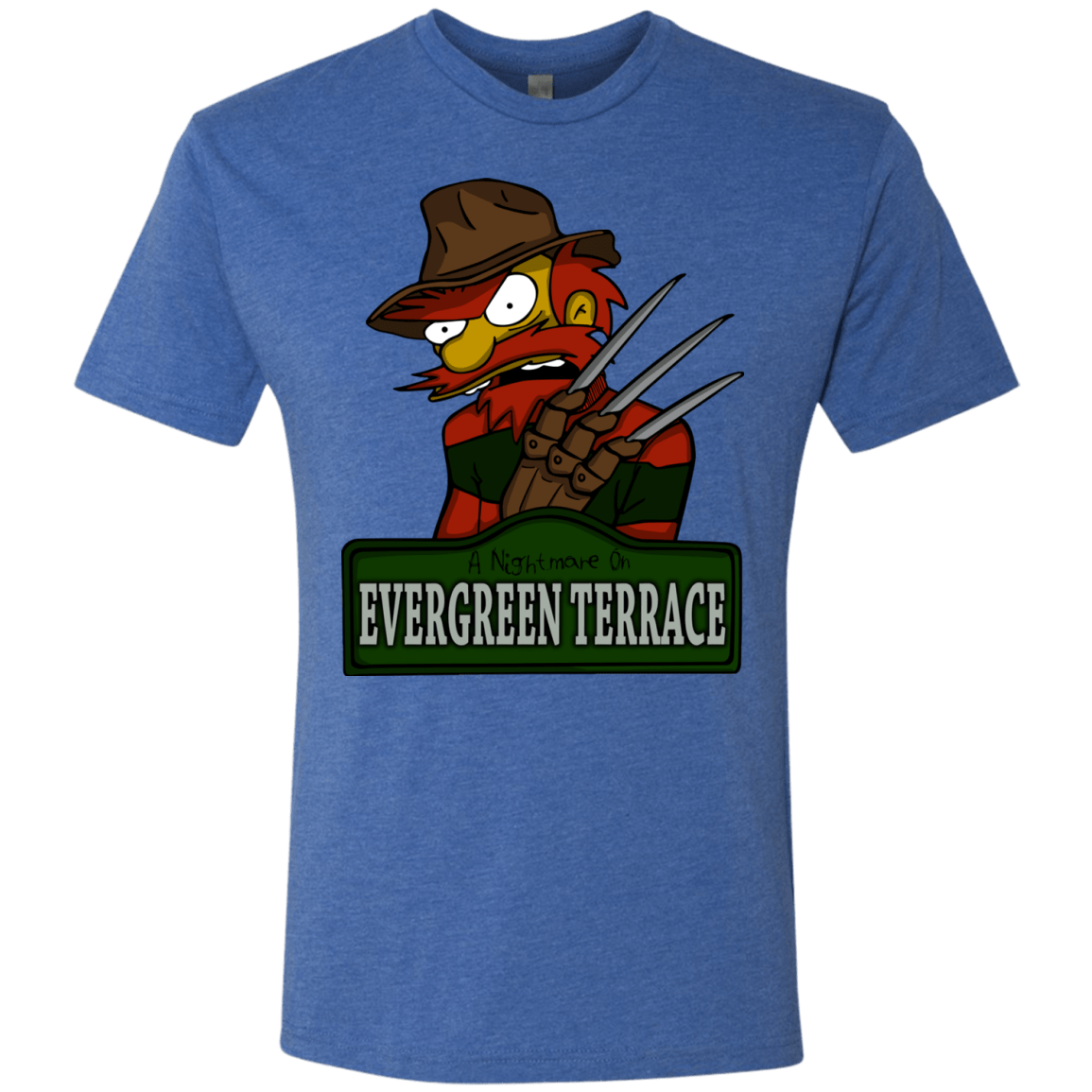 T-Shirts Vintage Royal / Small A Nightmare on Springfield Sin Tramas Men's Triblend T-Shirt