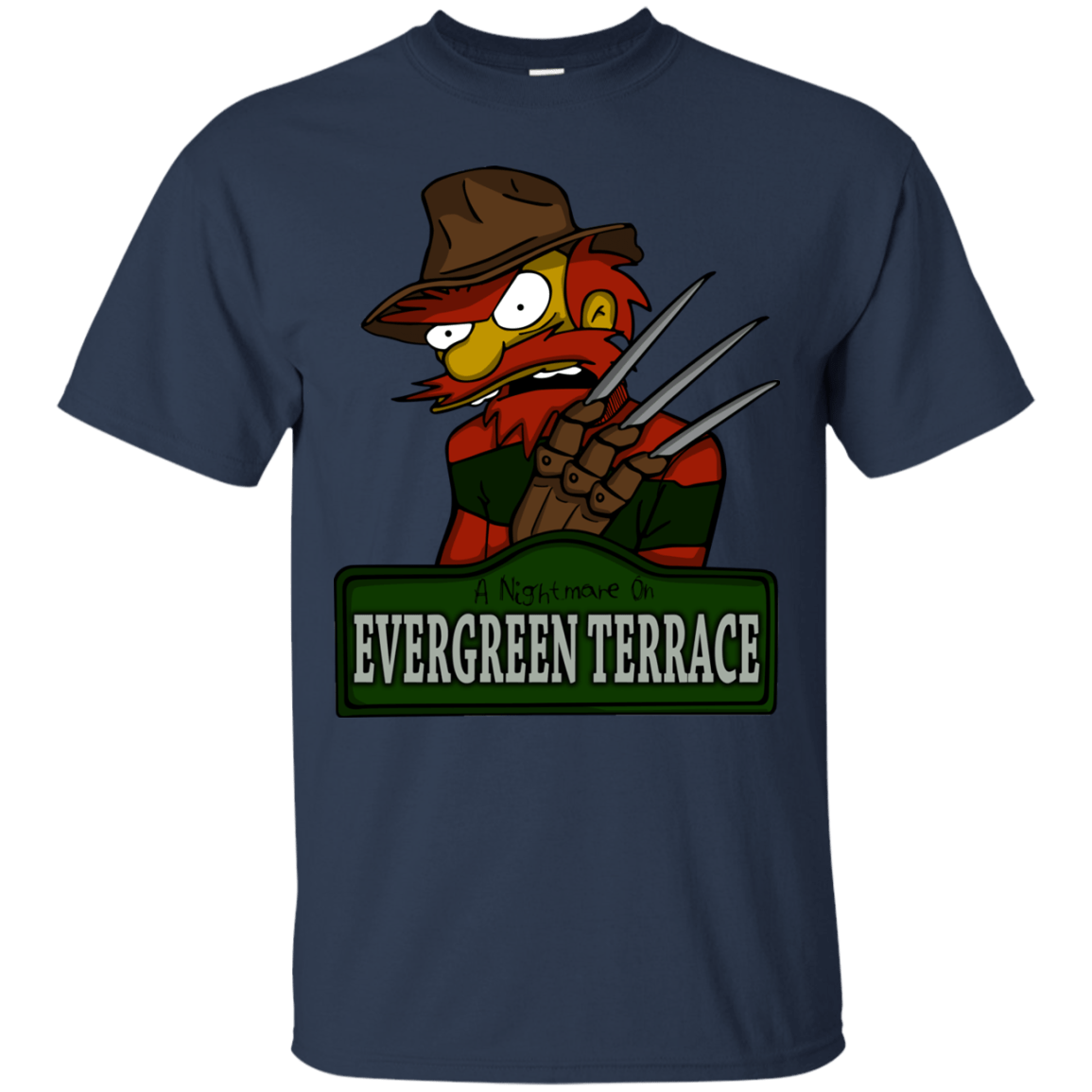 T-Shirts Navy / Small A Nightmare on Springfield Sin Tramas T-Shirt